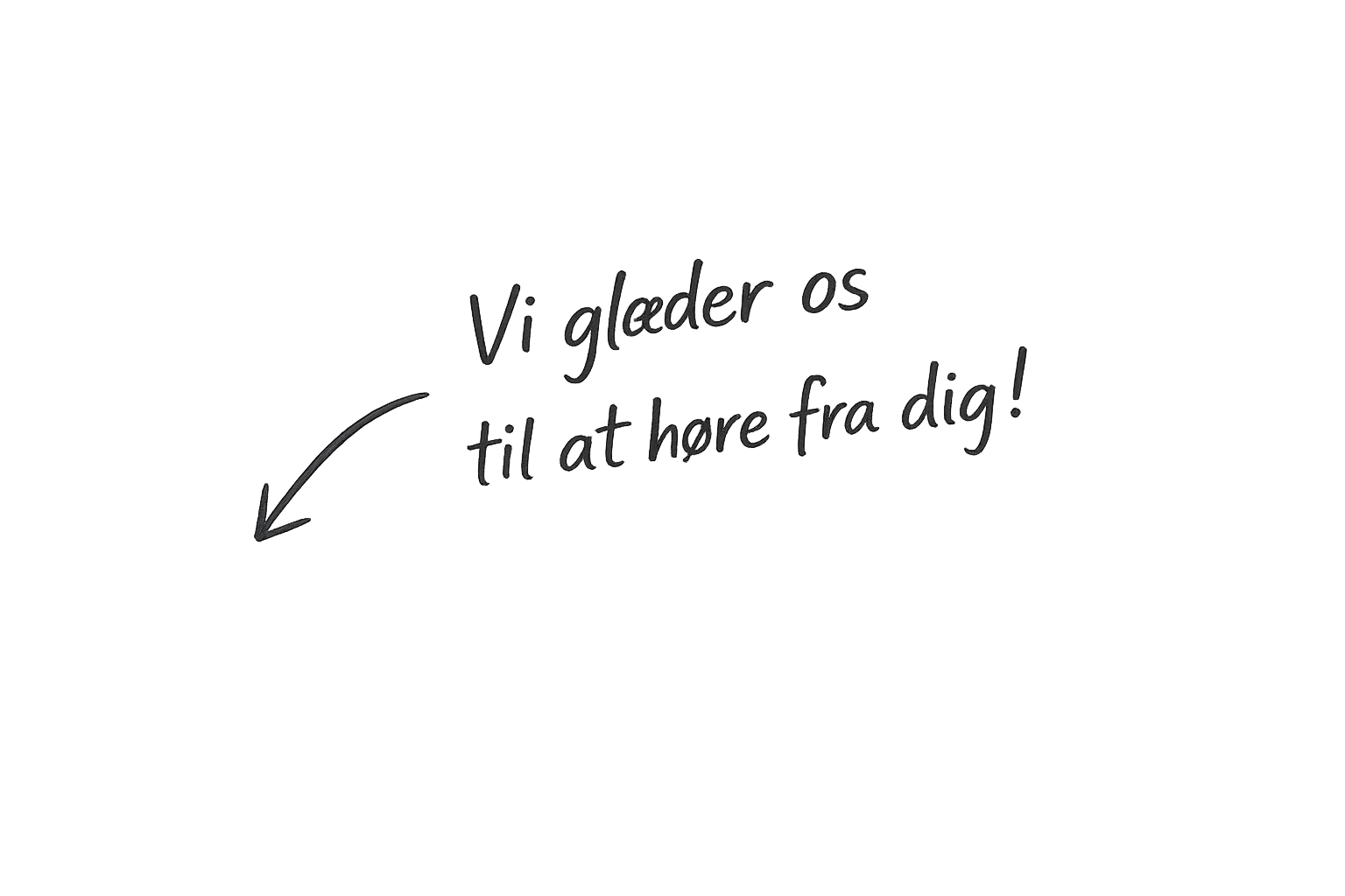 Vi glæder os til at høre fra dig!